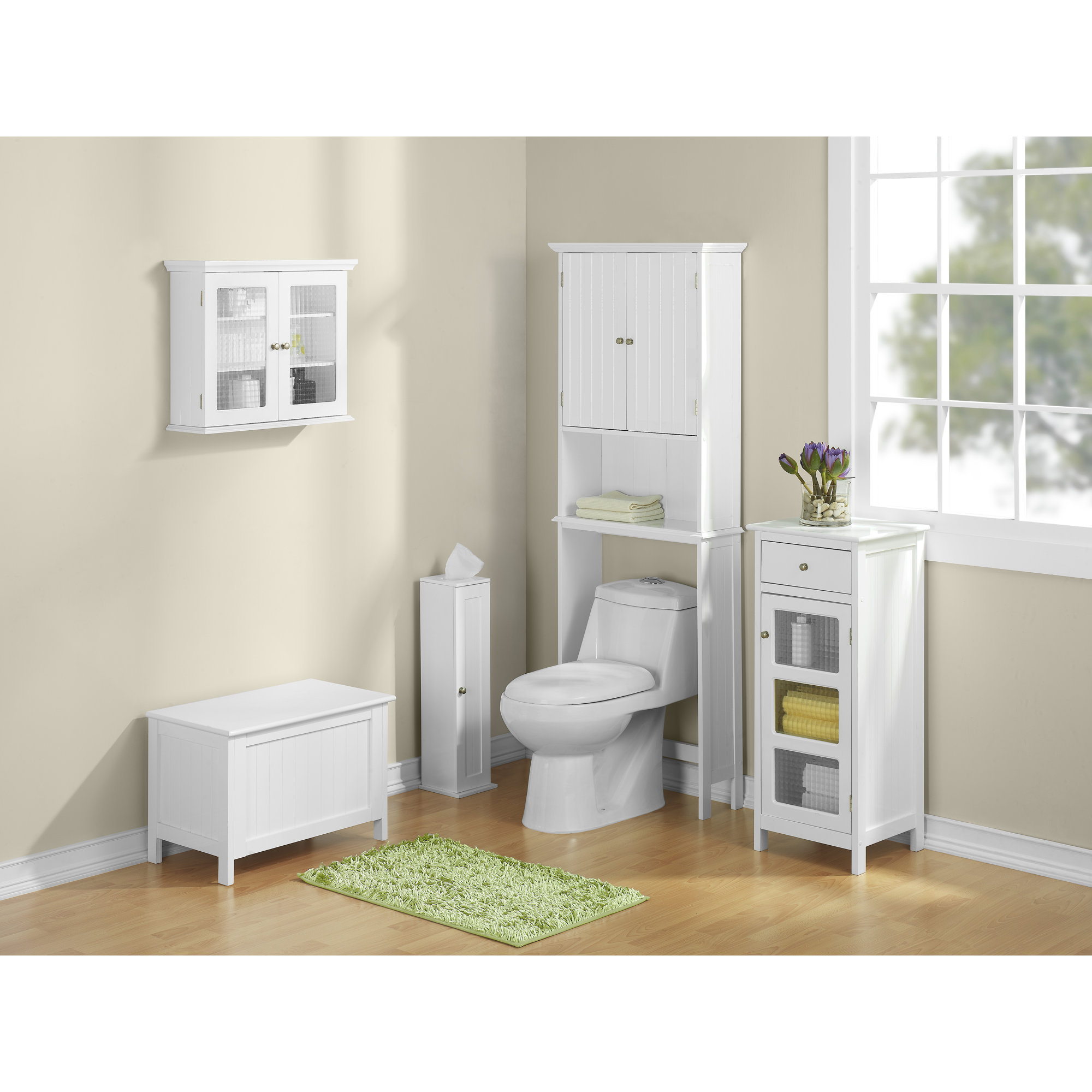 Jenlea Bathroom Space Saver 24.5" W x 62.5" H Over the Toilet Storage